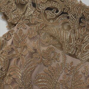 Tadashi Shoji Gold Lace Cocktail dress Size 2